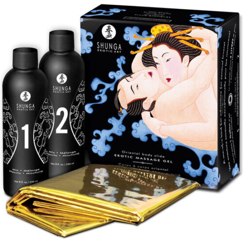 SHUNGA - GEL DE MASAJE EROTICO CUERPO A CUERPO ORIENTAL FRUTAS EXOTICAS · SHUNGA · KITS DE MASAJE