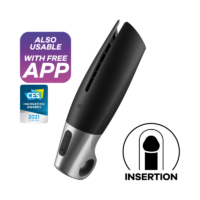 SATISFYER - POWER MASTURBATOR NEGRO Y PLATA · SATISFYER · Masturbador Automático