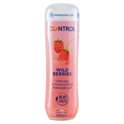 CONTROL - GEL DE MASAJE 3 EN 1 WILD BERRIES 200 ML · CONTROL · Con deliciosos Sabores
