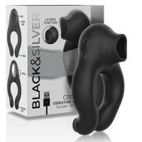 BLACKSILVER – ANILLO VIBRADOR SILICONA 3 MOTORES RECARGABLE NEGRO