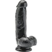 GET REAL - DILDO 12 CM CON TESTÍCULOS NEGRO · GET REAL · Penes realísticos