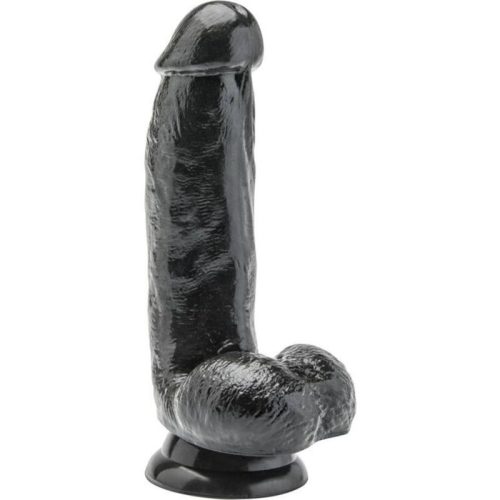 GET REAL - DILDO 12 CM CON TESTÍCULOS NEGRO · GET REAL · Penes realísticos