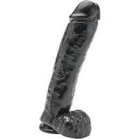 GET REAL - DILDO 28 CM CON TESTÍCULOS NEGRO · GET REAL · Penes realísticos