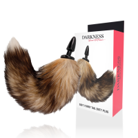 DARKNESS – COLA NATURAL CON PLUG ANAL SILICONA 10 CM