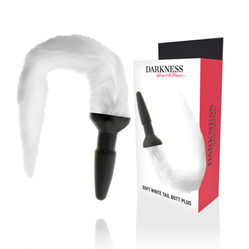 DARKNESS – PLUG ANAL SILICONA CON COLA BLANCA