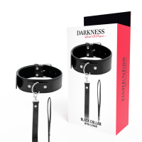 DARKNESS - COLLAR DE POSTURA CON CADENA LEATHER · DARKNESS · Collares