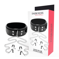 DARKNESS - COLLAR CON PINZAS PARA PEZONES NEGRO · DARKNESS · Collares