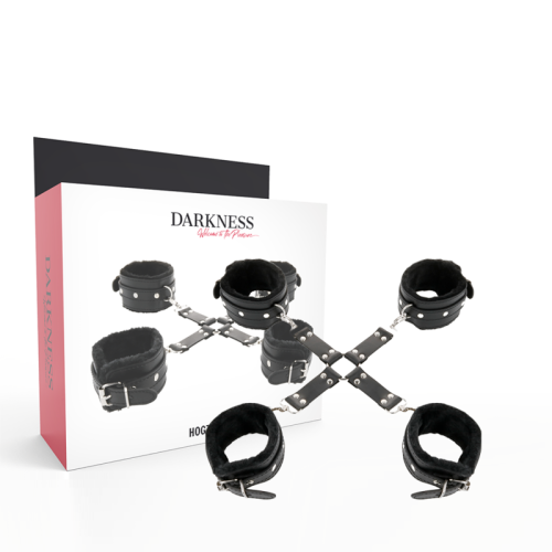 DARKNESS - ESPOSAS DE CUERO PARA PIES Y MANOS NEGRO · DARKNESS · Esposas de fijación