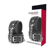 DARKNESS - ESPOSAS LEATHER NEGRO TEXTURA · DARKNESS · Esposas