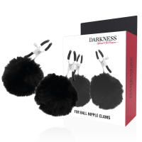 DARKNESS - PINZAS PARA PEZONES CON POMPONES 1 · DARKNESS · Pinzas Pezones BDSM