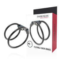 DARKNESS - ANILLA FLEXIBLE DOBLE PARA EL PENE · DARKNESS · Anillos sin vibración