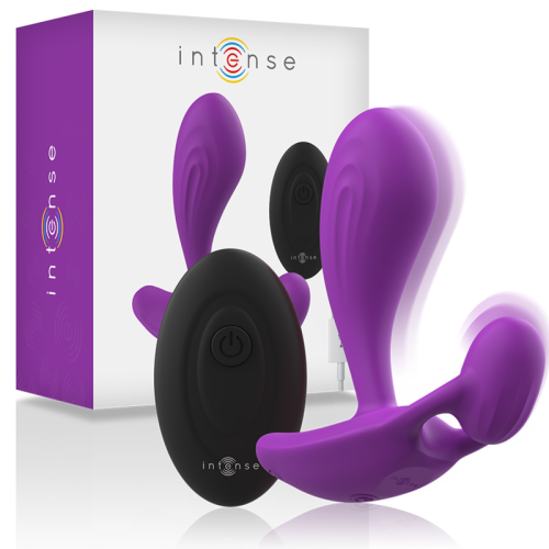 INTENSE - SHELLY DUO ANAL-PERINEO , VAGINAL-CLITORIS REMOTO MORADO · INTENSE · Vibradores control remoto