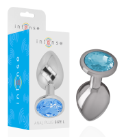 INTENSE - PLUG ANAL METAL ALUMINIO CON CRISTAL AZUL TALLA L · INTENSE · Toys Fabricados en Metal