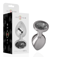INTENSE - PLUG ANAL METAL ALUMINIO CON CRISTAL NEGRO TALLA L · INTENSE · Anal