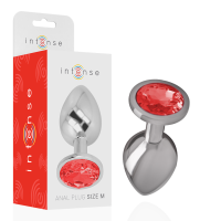 INTENSE - PLUG ANAL METAL CON CRISTAL ROJO TALLA M · INTENSE · Anal