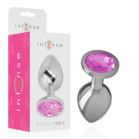INTENSE - PLUG ANAL METAL ALUMINIO CON CRISTAL ROSA TALLA S · INTENSE · Anal