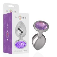 INTENSE - PLUG ANAL METAL ALUMINIO CON CRISTAL VIOLETA TALLA S · INTENSE · Anal