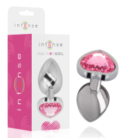 INTENSE - PLUG ANAL METAL ALUMINIO CORAZÓN ROSA TALLA L · INTENSE · Anal