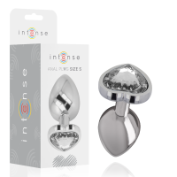 INTENSE - PLUG ANAL METAL ALUMINIO CORAZÓN BLANCO TALLA S · INTENSE · Anal