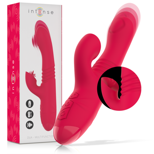 INTENSE - DUA VIBRADOR MULTIFUNCIÓN RECARGABLE UP  DOWN CON LENGUA ROJO · INTENSE · Vibradores Rabbit