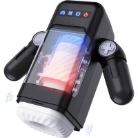 GAME CUP - MASTURBADOR MASCULINO CON VIBRACIÓN Y FUNCIÓN CALOR CON SOPORTE PARA MÓVILES - NEGRO · BAILE · Masturbador Automát