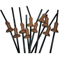DIABLO PICANTE - BOLSA 10 PAJITAS PENE NEGRO · DIVERTY SEX · Cañitas Divertidas Sexuales