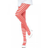 LEG AVENUE – MEDIAS DE RAYAS BLANCO/ROJO