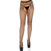 LEG AVENUE - MEDIAS DE RED CROTCHLESS NEGRO · LEG AVENUE · Medias
