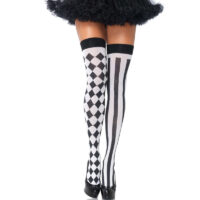 LEG AVENUE - CALCETINES ALTOS ARLEQUIN NEGRO/BLANCO · LEG AVENUE · DISFRACES MUJER