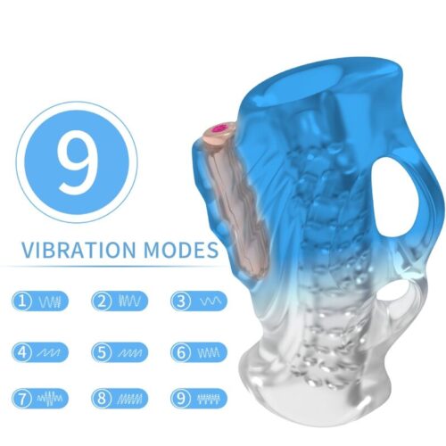 ARMONY – MASTURBATOR DEDAL & VIBRADOR AZUL DEGRADADO