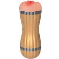 ARMONY - BEVIS MASTURBADOR DOBLE VAGINA & BOCA SIN VIBRACIÓN DORADO