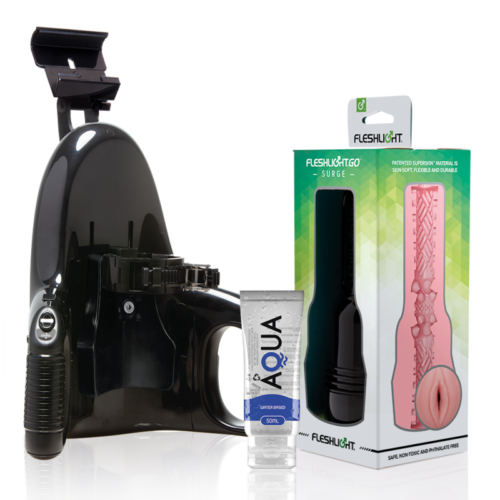 FLESHLIGHT - GO PINK LADY SURGE VAGINA + UNIVERSAL LAUNCH + LUBRICANTE AQUA QUALITY 50 ML · FLESHLIGHT · Vaginas sin vibració