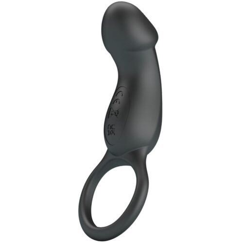 PRETTY LOVE – TRAE ANILLO VIBRADOR CON ESTIMULADOR NEGRO