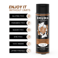BRUMA - ACEITE DE MASAJE PREMIUM EFECTO CALOR SABOR TARTA AMERICANA 3 EN 1 - 100 ML · BRUMA · MASAJE EFECTO CALOR