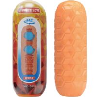 PRETTY LOVE - TWIN BALLS MASTURBADOR MASCULINO NARANJA · PRETTY LOVE · Masturbadores varios