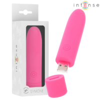 INTENSE - SYMONE BALA VIBRADORA RECARGABLE POR USB 8 VIBRACIONES ROSA 10 X 2.2 CM · INTENSE · Balas vibradoras