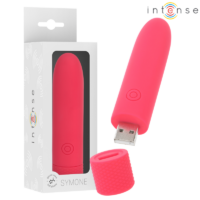 INTENSE - SYMONE BALA VIBRADORA RECARGABLE POR USB 8 VIBRACIONES ROJO 10 X 2.2 CM · INTENSE · Balas vibradoras
