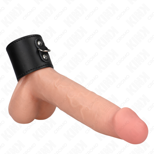KINK - ANILLO PENE CUERO CON CIERRE A PRESIÓN 18 X 5 CM · KINK · Anillas pene metal BDSM