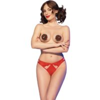 CHILIROSE - CR 4839 SET NAVIDEÑO PEZONERAS + PANTIES ROJO L/XL · CHILIROSE · Conjunto de lencería sexy