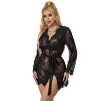 SUBBLIME - 953768 CAMISÓN DE ENCAJE + TANGA NEGRO L/XL · SUBBLIME · Conjunto de lencería sexy