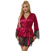 SUBBLIME – 953812 ELEGANTE CAMISON DE ENCAJE + TANGA ROJO S/M