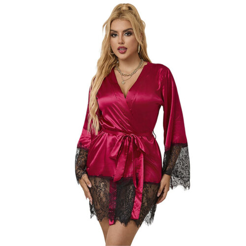 SUBBLIME - 953829 ELEGANTE CAMISON DE ENCAJE + TANGA ROJO L/XL · SUBBLIME · Conjunto de lencería sexy