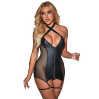 SUBBLIME - 954444 VESTIDO SEXY DE REJILLA CUERO NEGRO S/M · SUBBLIME · Vestidos Sexys