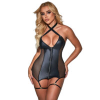 SUBBLIME - 954451 VESTIDO SEXY DE REJILLA CUERO NEGRO L/XL · SUBBLIME · Vestidos Sexys