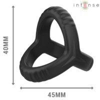 INTENSE - CARSON ANILLO DOBLE PARA PENE SILICONA NEGRO MODELO 4 · INTENSE · Anillos sin vibración