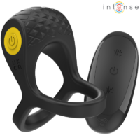 INTENSE - ALEX ANILLO DOBLE VIBRADOR PENE 10 VIBRACIONES NEGRO · INTENSE · Anillos con Vibración