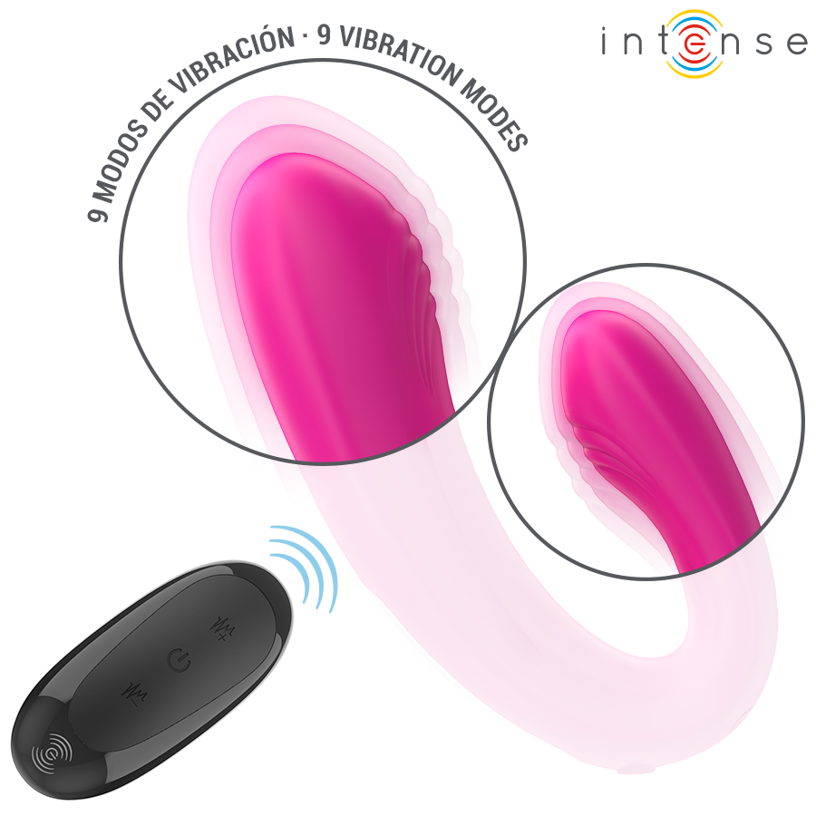 INTENSE - JANET ESTIMULADOR Y VIBRADOR DUAL EN FORMA DE U CON CONTROL REMOTO ROSA 5 INTENSE - JANET ESTIMULADOR Y VIBRADOR DUAL EN FORMA DE U CON CONTROL REMOTO ROSA - Imagen 5