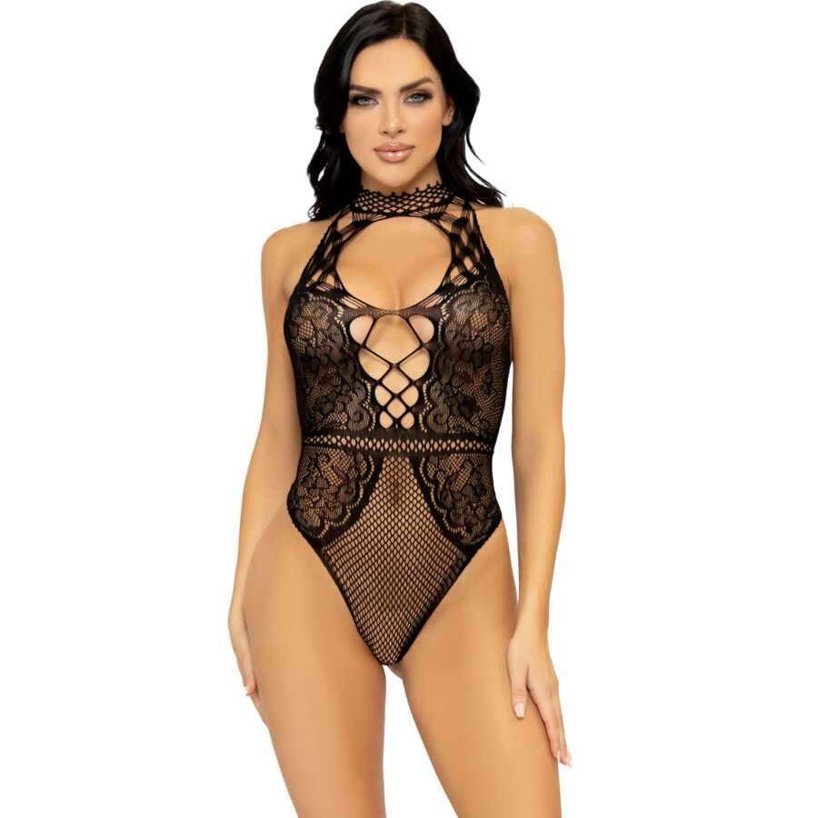 LEG AVENUE - BODY CON ESCOTE HALTER Y ABERTURA ESPALDA DE ENCAJE TALLA ÚNICA 10 LEG AVENUE - BODY CON ESCOTE HALTER Y ABERTURA ESPALDA DE ENCAJE TALLA ÚNICA · LEG AVENUE · Bodys