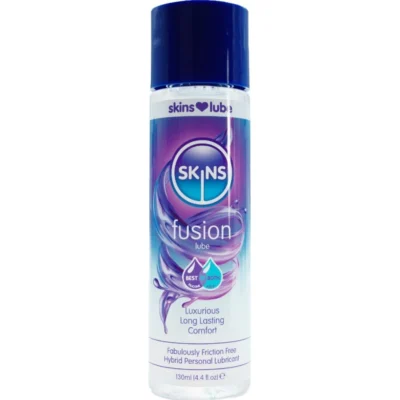 SKINS - FUSION LUBRICANTE HÍBRIDO BASE DE AGUA SILICONA 130 ML · SKINS · Base Silicona + Agua