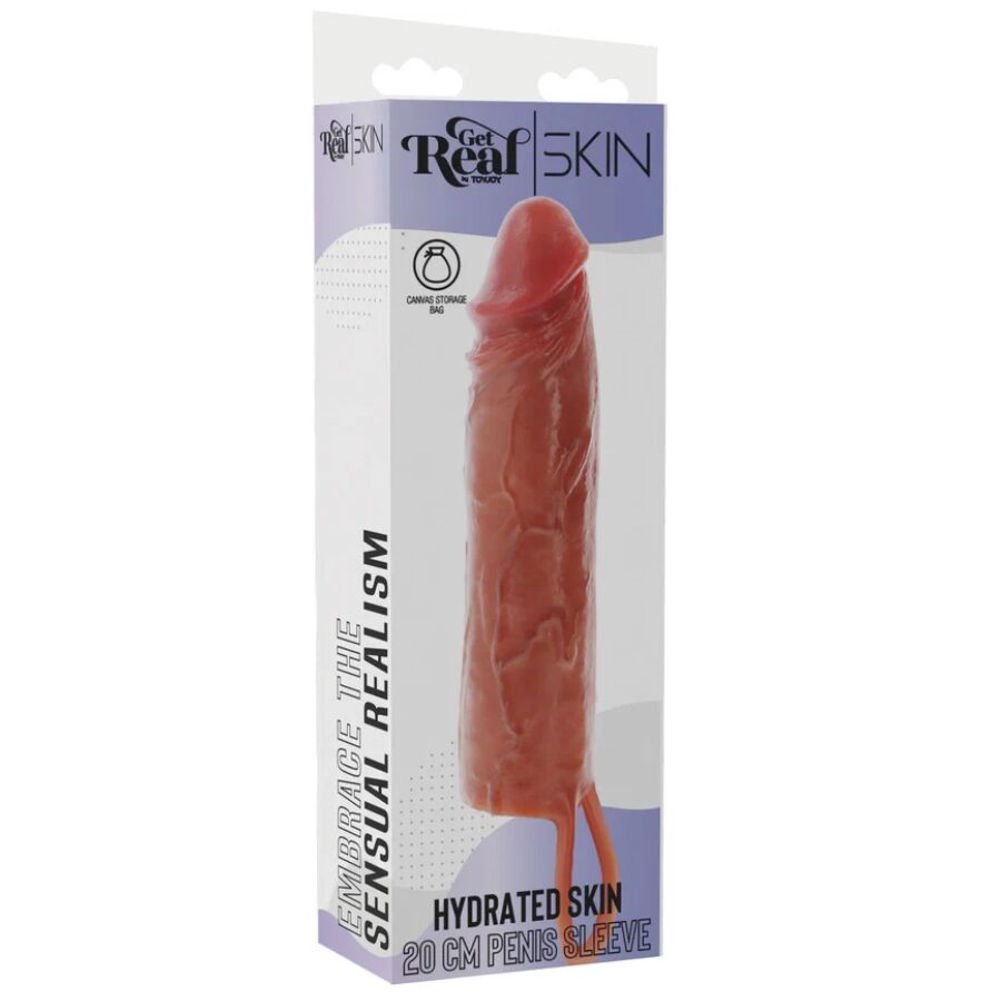 GET REAL - FUNDA HYDRATED SKIN DE SILICONA PARA PENE CARAMELO 20 CM 5 GET REAL - FUNDA HYDRATED SKIN DE SILICONA PARA PENE CARAMELO 20 CM - Imagen 5